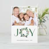 JOY Festieve Hulst Krans Kerst FOTO Kaart (Staand voorkant)