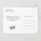 JOY Festive Holly Berry-kerstgroet Feestdagenkaart (Achterkant)