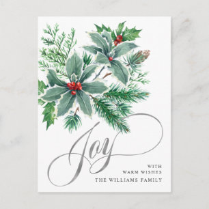 JOY Festive Holly Berry-kerstgroet Feestdagenkaart