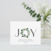 Joy Festive Holly Berry kerstgroet Holiday Briefkaart (Staand voorkant)