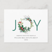 Joy Festive Holly Berry kerstgroet Holiday