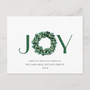 Joy Festive Holly Berry kerstgroet Holiday Briefkaart