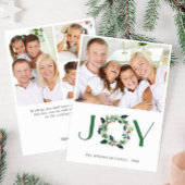 JOY Festive Holly Wreated Kerstmis PHOTO Greeting Feestdagenkaart