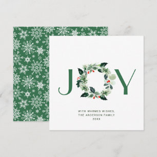 JOY Festive Hulstbes Kranz Kerstgroet Feestdagenkaart