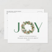 JOY Festive Pine Cones kerstcadeaudag Briefkaart (Voorkant / Achterkant)