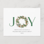 JOY Festive Pine Cones kerstcadeaudag Briefkaart (Voorkant)