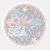 Joy Finds Me By The Sea – Boho Beach  Ronde Sticker (Voorkant)