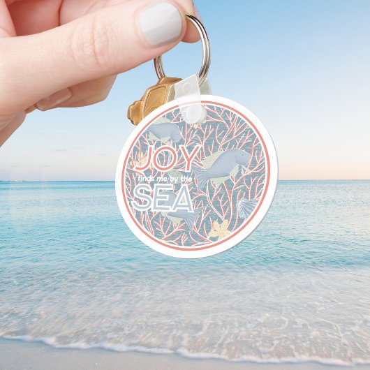 Joy Finds Me By The Sea – Boho Beach  Sleutelhanger