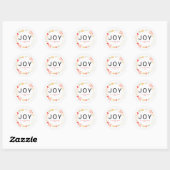 Joy - Floral Christmas Wreath familienaam Ronde Sticker (Vel)