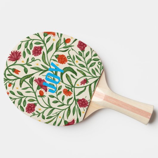 JOY Floral Ping Pong Paddle Tafeltennisbatje (Zijkant)