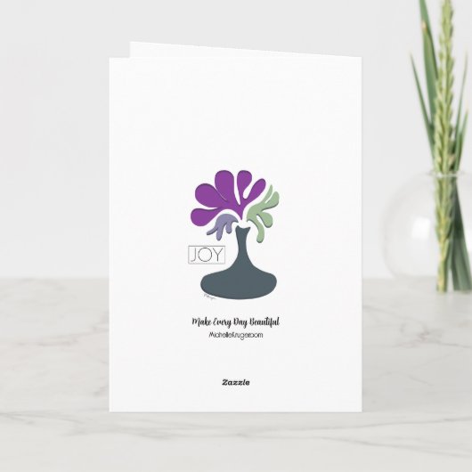 Joy - Floral Wenskaart Bedankkaart (Achterkant)