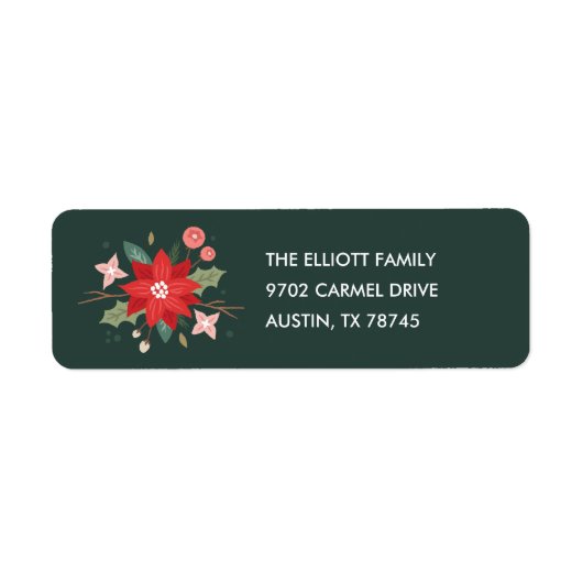 Joy Flourish Address Label - Pine (Voorkant)