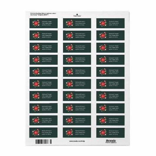 Joy Flourish Address Label - Pine (Full Sheet)