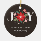 Joy Flourish Ceramic Ornament - Mocha (Voorkant)