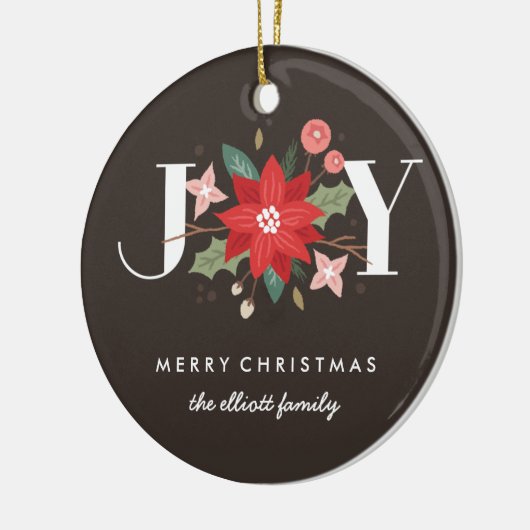 Joy Flourish Ceramic Ornament - Mocha (Links)