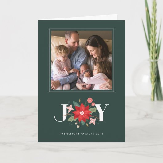 Joy Flourish Holiday Greeting Kaart - Pine (Voorkant)