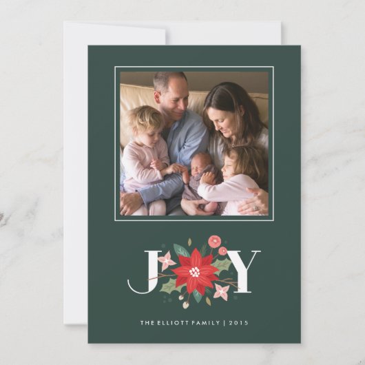 Joy Flourish Holiday Kaart - Pine (Voorkant)
