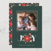 Joy Flourish Label Holiday Kaart - Pine (Voorkant / Achterkant)