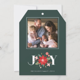 Joy Flourish Label Holiday Kaart - Pine