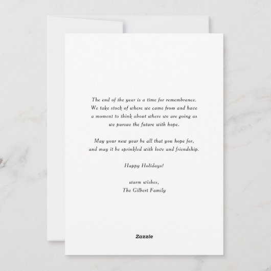 JOY Foliage Lettering Taupe Groene Fotocollage Feestdagenkaart (Achterkant)