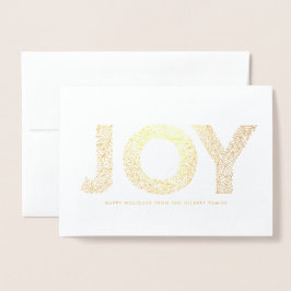 JOY Foliage Typografie kerstfoto Folie Kaarten