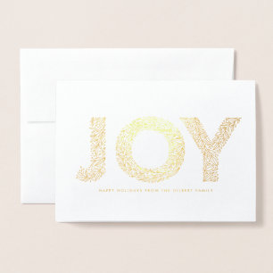 JOY Foliage Typografie kerstfoto Folie Kaarten
