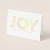 JOY Foliage Typografie kerstfoto Folie Kaarten (Voorkant)