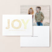 JOY Foliage Typografie kerstfoto Folie Kaarten (Display)