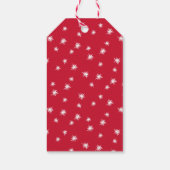 JOY Foliage Typography Red Kerstkerst Cadeaulabel (Achterkant)