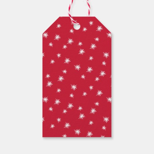 JOY Foliage Typography Red Kerstkerst Cadeaulabel (Achterkant)