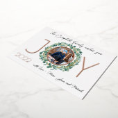 JOY Folie Kerstkaart 2-zijdig met waterverf krans Feestdagenkaart (Gedraaid)