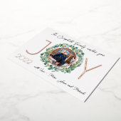 JOY Folie Kerstkaart 2-zijdig met waterverf krans Folie Feestdagenkaart (Gedraaid)