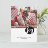Joy Foto aangepast kerstcadeautje afdrukken Feestdagenkaart (Staand voorkant)