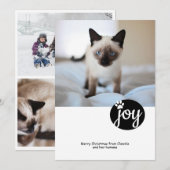 Joy Foto aangepast kerstcadeautje afdrukken Feestdagenkaart (Voorkant / Achterkant)