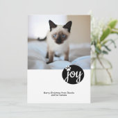 Joy Foto aangepast kerstcadeautje afdrukken Feestdagenkaart (Staand voorkant)