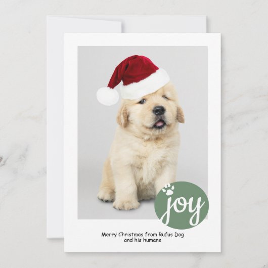 Joy Foto aangepast kerstcadeautje afdrukken Feestdagenkaart (Voorkant)