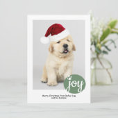 Joy Foto aangepast kerstcadeautje afdrukken Feestdagenkaart (Staand voorkant)