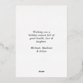 JOY foto template groen Kerst folie kaart (Achterkant)