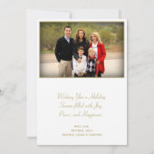 Joy! Foto van de minimale Gold & White-reeks Feestdagenkaart (Achterkant)