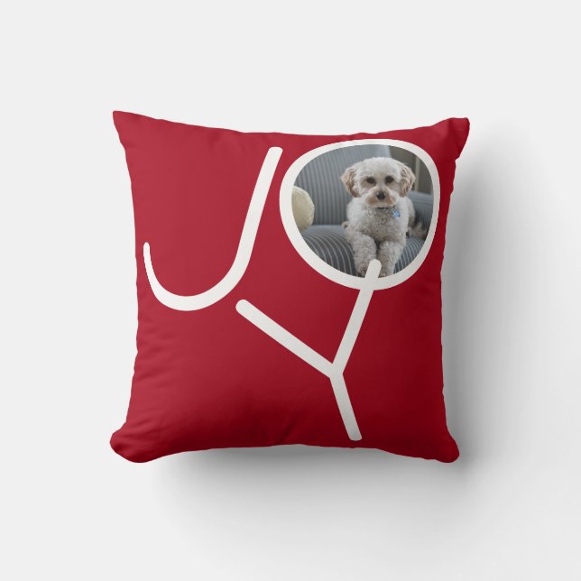 Joy Fotosjabloon Gepersonaliseerde Kerstmis Kussen (Voorkant)