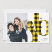 Joy | Gele Buffalo-speldenfotofeestdag Kaart (Voorkant)