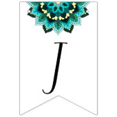 Joy & Geluk! Mandala in aqua Vlaggetjes (Eerste vlag)
