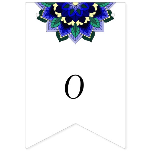 Joy & Geluk! Mandala in donkerblauw Vlaggetjes (Tweede vlag)