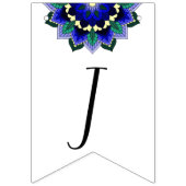 Joy & Geluk! Mandala in donkerblauw Vlaggetjes (Eerste vlag)