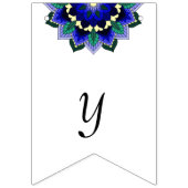 Joy & Geluk! Mandala in donkerblauw Vlaggetjes (Derde vlag)