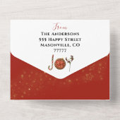 Joy gepersonaliseerde familiefoto's Kerstkaart All In One Uitnodiging (Achterkant)