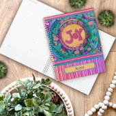 Joy gepersonaliseerde naam  roze bloemenstreep planner