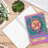 Joy gepersonaliseerde naam  roze bloemenstreep planner