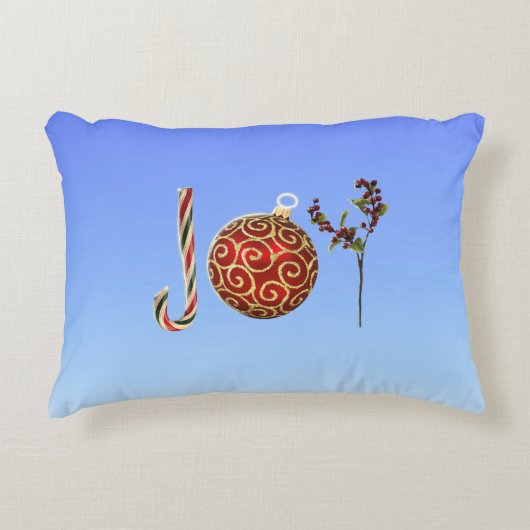 Joy gepersonaliseerde snoeprietversiering heilig accent kussen (Voorkant)