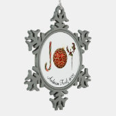 Joy gepersonaliseerde snoeprietversiering heilig tin sneeuwvlok ornament (Links)